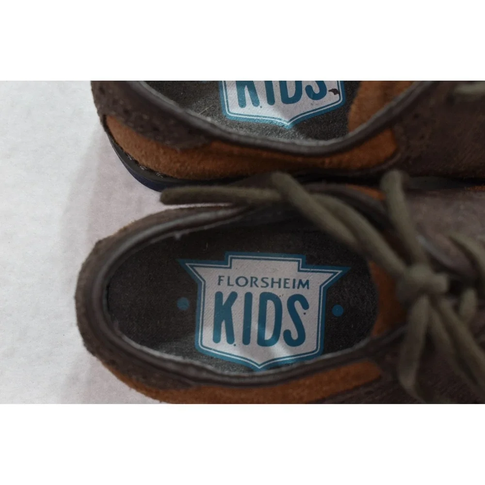 Florsheim Kids Brown Suede Corduroy Saddle Shoes Oxford Brogue 10M